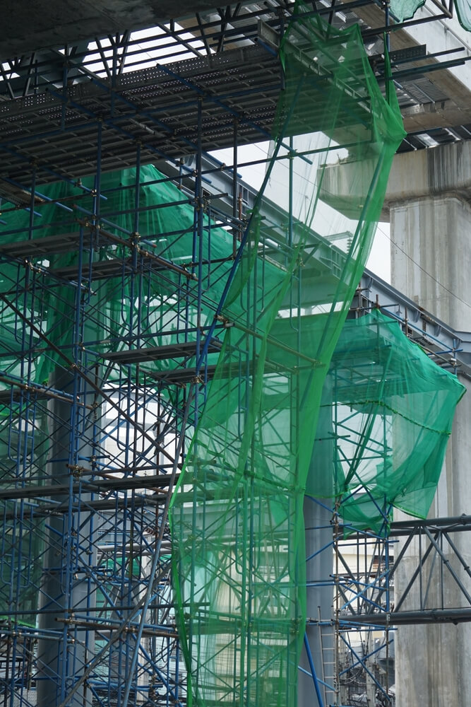 malla verde para construcción 